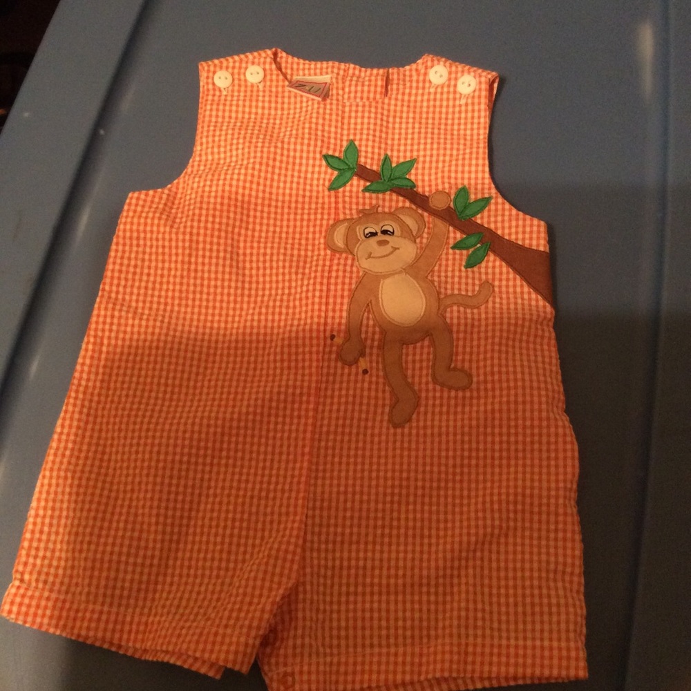 6 month Zu monkey shortalls